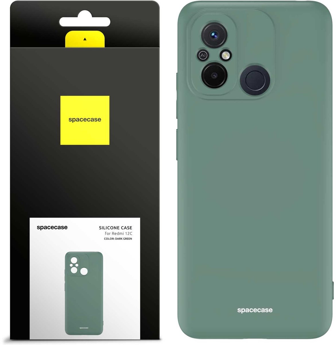 Spacecase Siliconen Hoesje Voor Xiaomi Redmi 12C Donkergroen