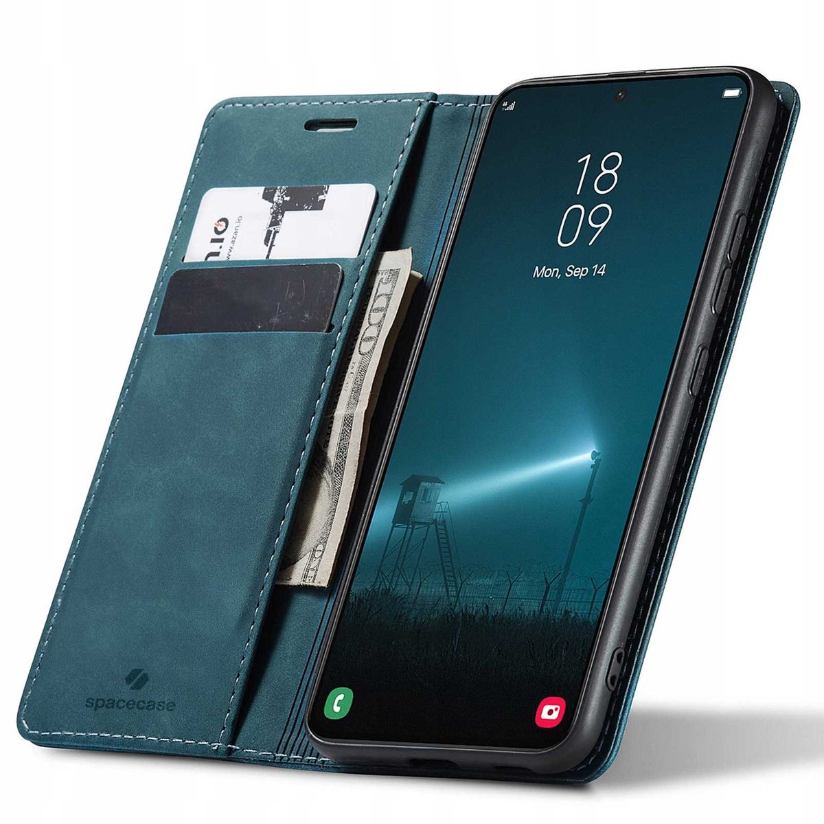 Spacecase Wallet Case Voor Galaxy S22+ Blauwe Cover
