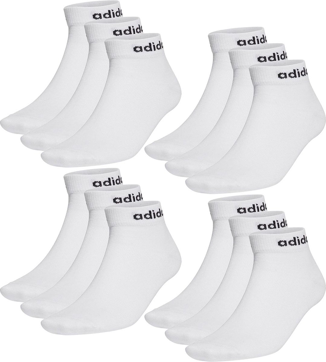 SOKKEN 12 paar adidas NC Ankle Performance Sneaker Quarter Socks unisex korte sokken Wit