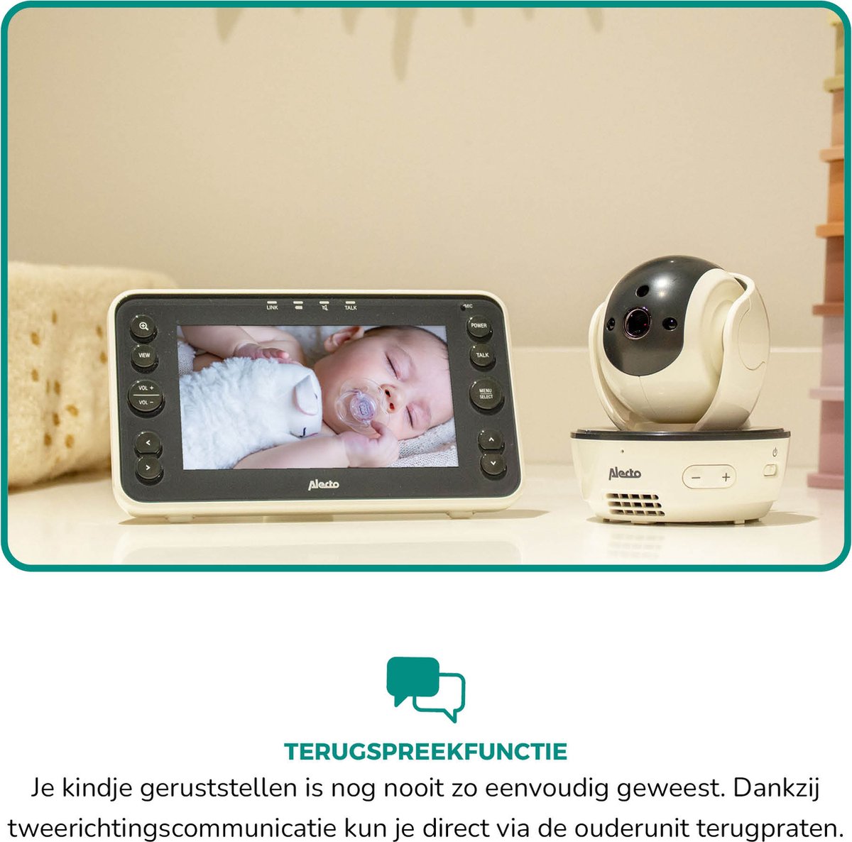 Commaxx DVM200XL Babyfoon met Camera 5" Kleurenscherm - afbeelding 2