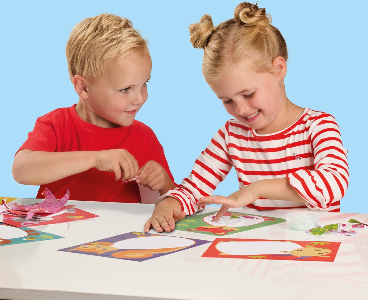 SES Creative - My first - Scheuren en plakken - 10 grote vellen om te beplakken - 4 vellen om te scheuren en te lijmen – dieren - collages maken - knutsel speelgoed 1 tot 4 jaar — afbeelding 4