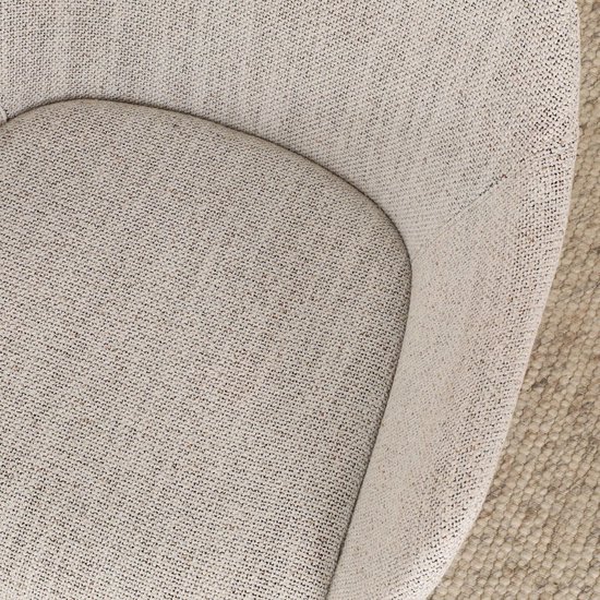 Nolon Nino-Mae Tabouret de Bar Beige Mixte - Piètement Zwart - 75 cm - Tabouret Haut - Tabouret de Bar avec Dossier - Design - Scandinave - Confortable