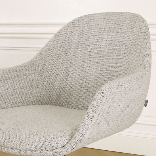 Nolon Nino-Mae Tabouret de Bar Beige Mixte - Piètement Zwart - 75 cm - Tabouret Haut - Tabouret de Bar avec Dossier - Design - Scandinave - Confortable