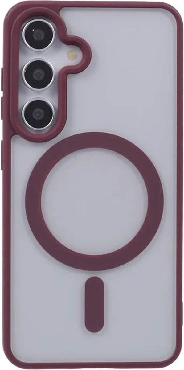 Phonesta Basic MagSafe Back Cover hoesje voor Samsung Galaxy S24 - Transparant/Bordeaux