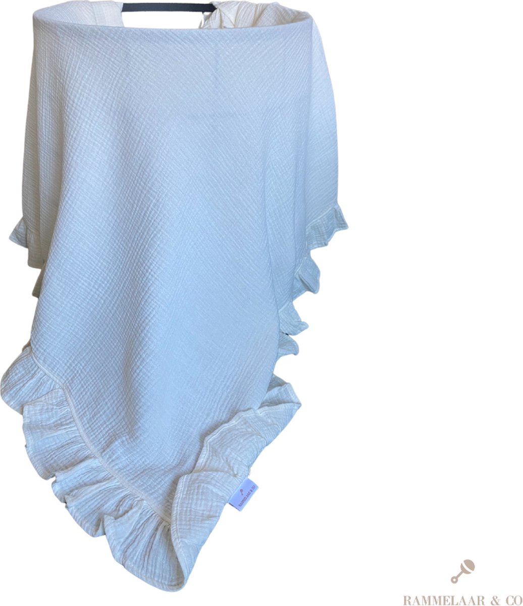 Goedkoopste Rammelaar&Co - Hydrofiele Doek XL 2 laags - 120x120 cm - 70 Bamboe & 30 Katoen - Zacht en Soepel - Ruffle - Gebroken Wit - Inbakerdoek - Spuugdoek - Kraamcadeau - Swaddle