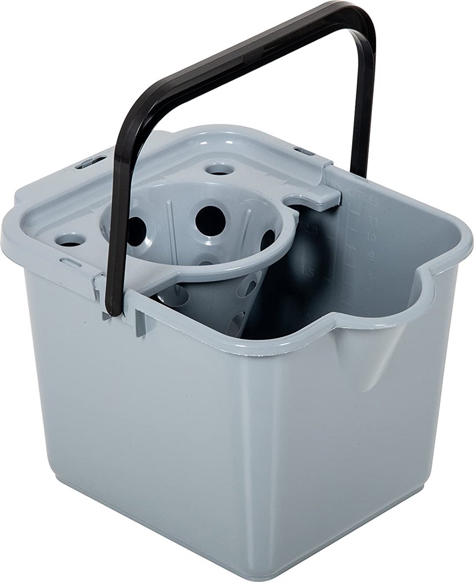 La'Moussawi ® Multifunctionele Emmer met Uitwringer van 12 Liter voor Efficiënt Schoonmaken