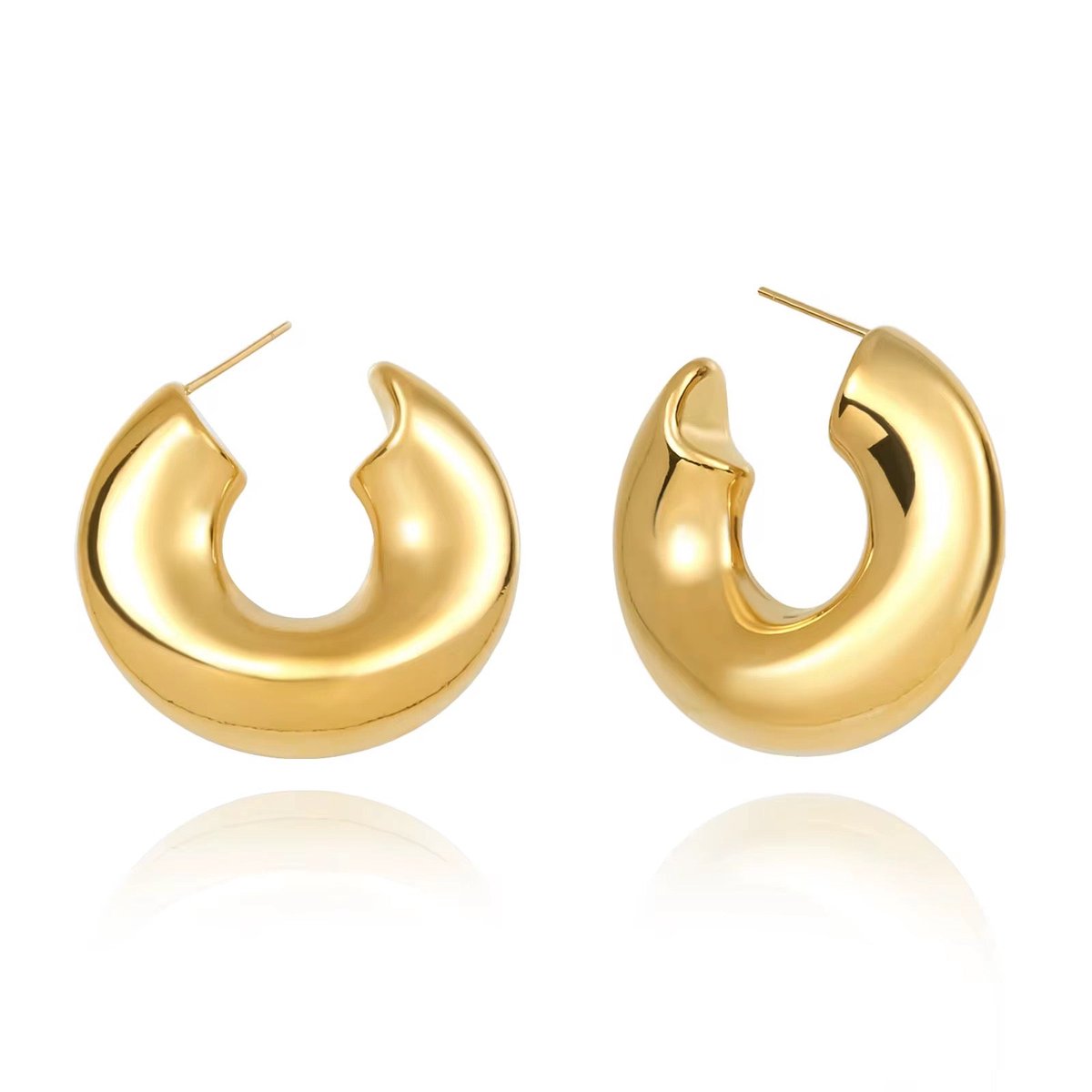 Gold Asymmetric Hoop Earrings