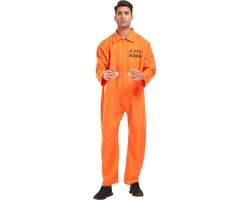 Joya Kids® Boevenpak Volwassenen | Oranje overall | Gevangenis kostuum | Carnavalskleding | Carnaval kostuum | Heren en Dames | Maat XL