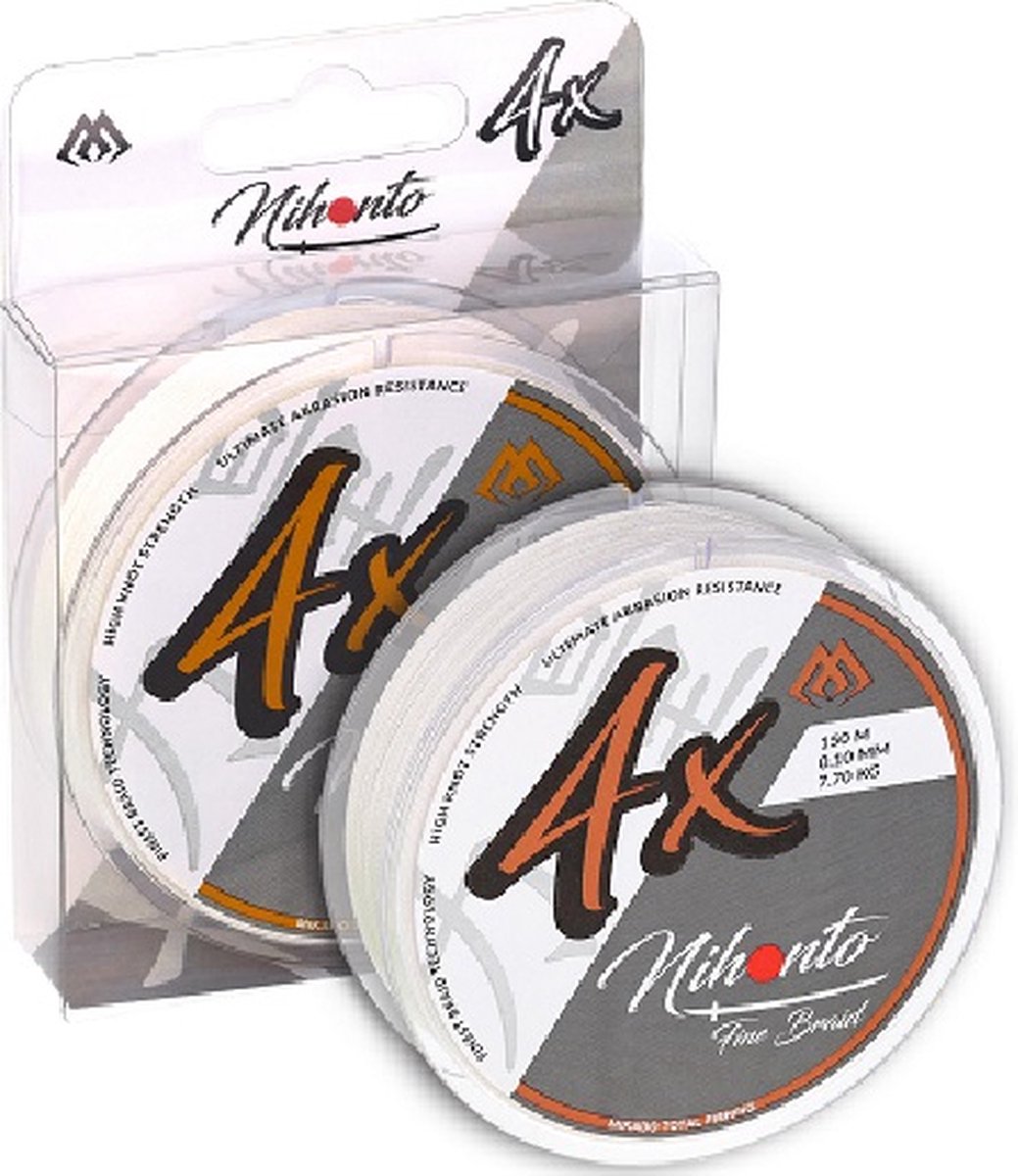Gevlochten Lijn | Nihonto Fijn Vlecht | 0.45mm/37.4kg/150m | Wit | Mikado