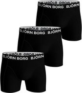 Bol.com Björn Borg Cotton Stretch Boxershort Heren Vaderdag Cadeau - Zwart - 3 stuks - Heren onderbroeken - Boxer - Maat L aanbieding