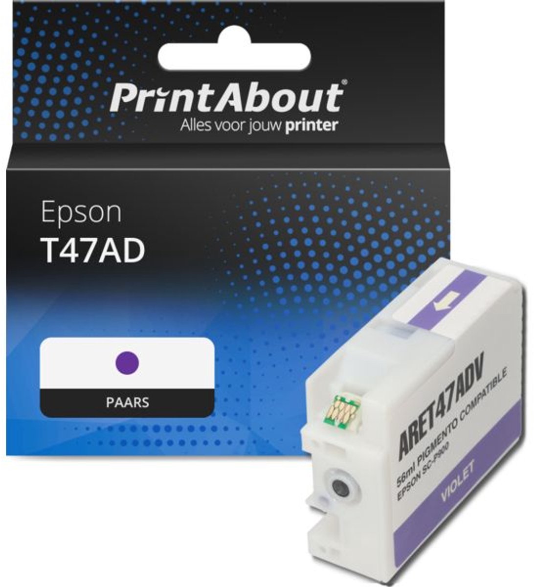 PrintAbout huismerk Inktcartridge T47AD Paars geschikt voor Epson