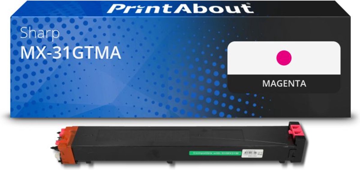 PrintAbout huismerk Toner MX-31GTMA Magenta geschikt voor Sharp