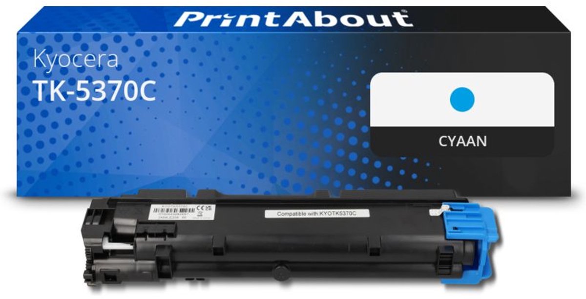PrintAbout huismerk Toner TK-5370C Cyaan geschikt voor Kyocera
