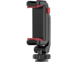 Ulanzi ST-06S kantelbare telefoonhouder met klem kunststof - Film verticaal en horizontaal - Stevige klem voor smartphone - Zwart/rood