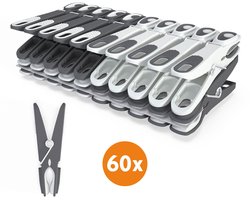 LaundrySpecialist Wasknijpers soft grip - Grijs/wit - 60 stuks - extra lang en stevig - Gemaakt van 85% gerecycled materiaal - wasknijpers plastic - wasknijpers kunststof - knijpers plastic - Made in EU LaundrySpecialist Wasknijpers soft grip - Grijs/wit - 60 stuks - extra lang en stevig - Gemaakt van 85% gerecycled materiaal - wasknijpers plastic - wasknijpers kunststof - knijpers plastic - Made in EU