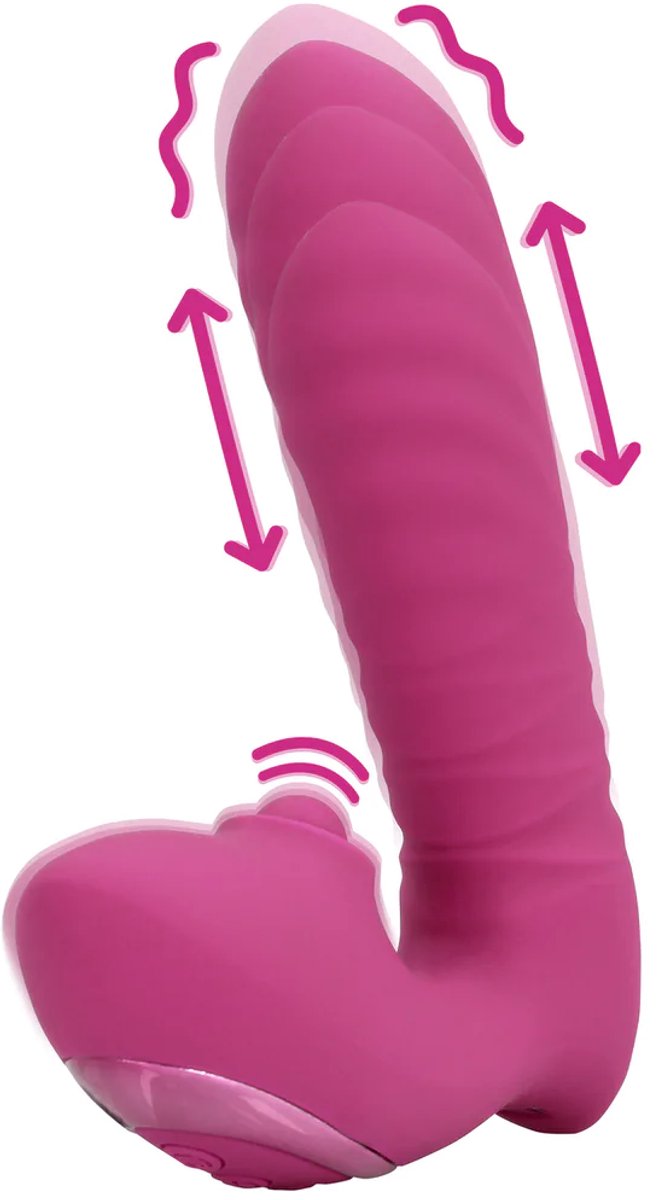 Thrusting and Tapping Vibrator - Powerful Pink