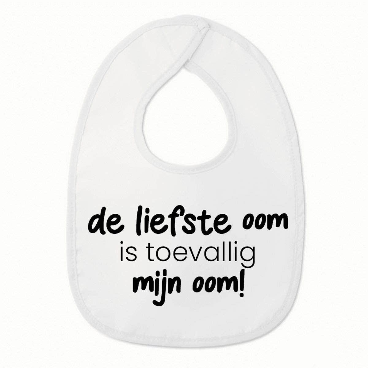 Goedkoopste Slabbetje met tekst - De liefste oom is toevallig mijn oom - Wit/zwart | 100 katoen - Incl. hoogwaardige Klittenband sluiting - Kraamcadeau - Babyshower - Slabber | Incl. 2 jaar garantie