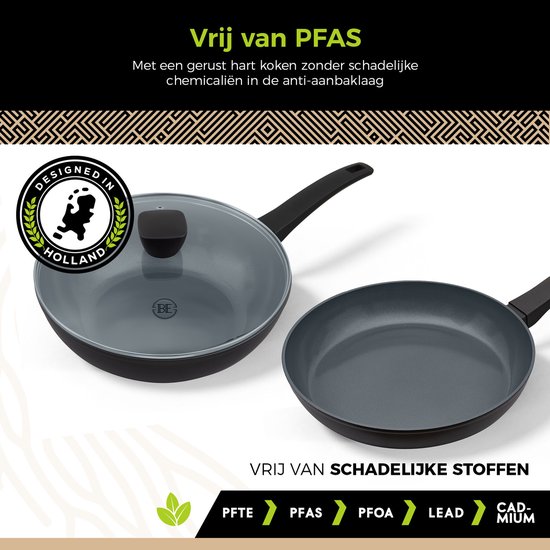 BK koekenpan 24cm keramisch PFAS-vrij beige
