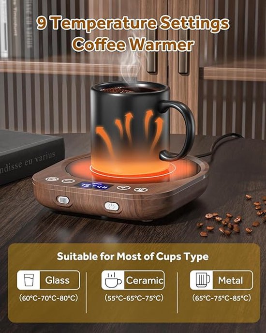 Koffiewarmer, Elektrische Koffieverwarmer Voor Op Het Bureau Met 3 Temperatuurinstellingen Intelligente 535619