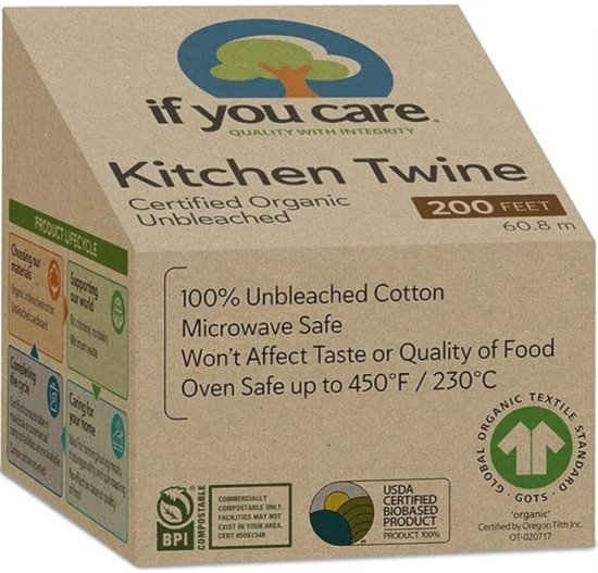 If You Care - Ficelle de cuisine - Coton non blanchi - 60 mètres