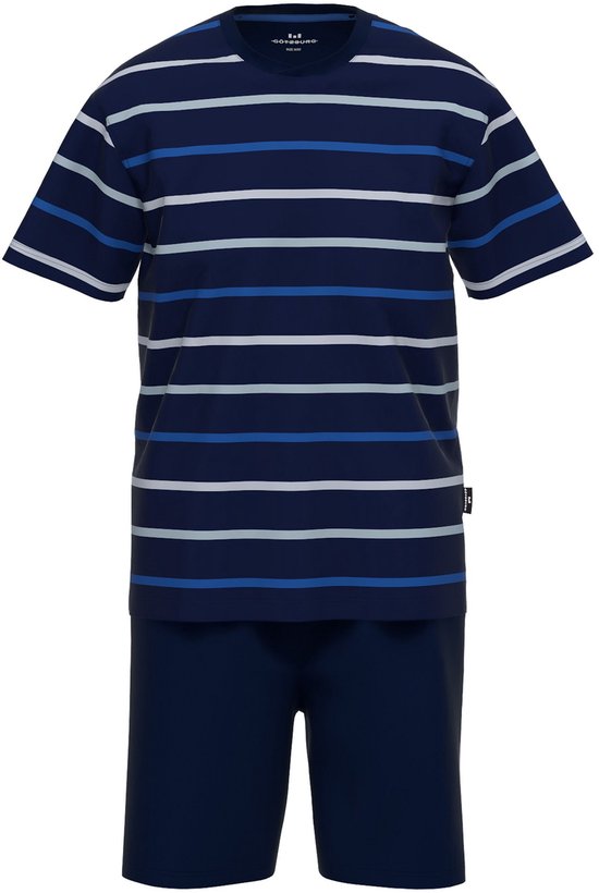 Nachthemd, oversized, overhemdkraag, V-hals, korte mouwen, vorstblauw
