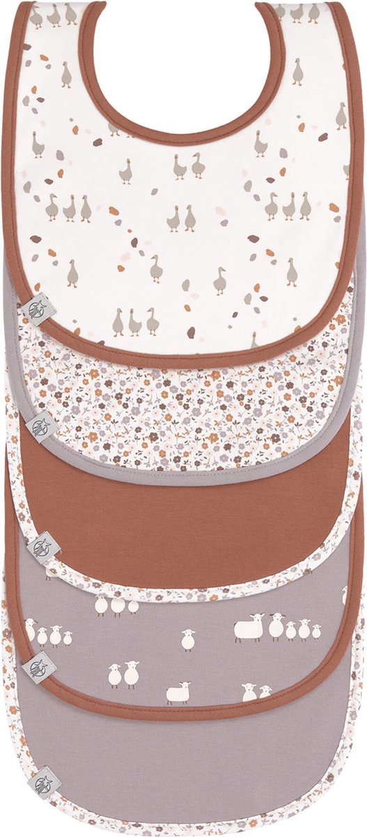 Goedkoopste Lässig slabbetje 5 stuks Tiny Farmer Goose lilac 3 tot 18 maanden