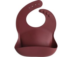Mushie Siliconen Baby Slabbetje met Opvangbakje | Arabian Spice | BPA ftalaatvrij| afwasbaar