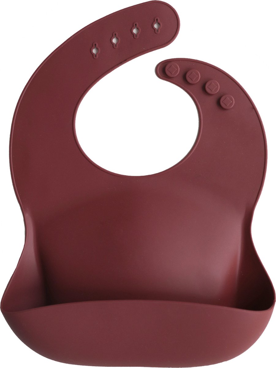 Mushie Siliconen Baby Slabbetje met Opvangbakje | Arabian Spice | BPA ftalaatvrij| afwasbaar
