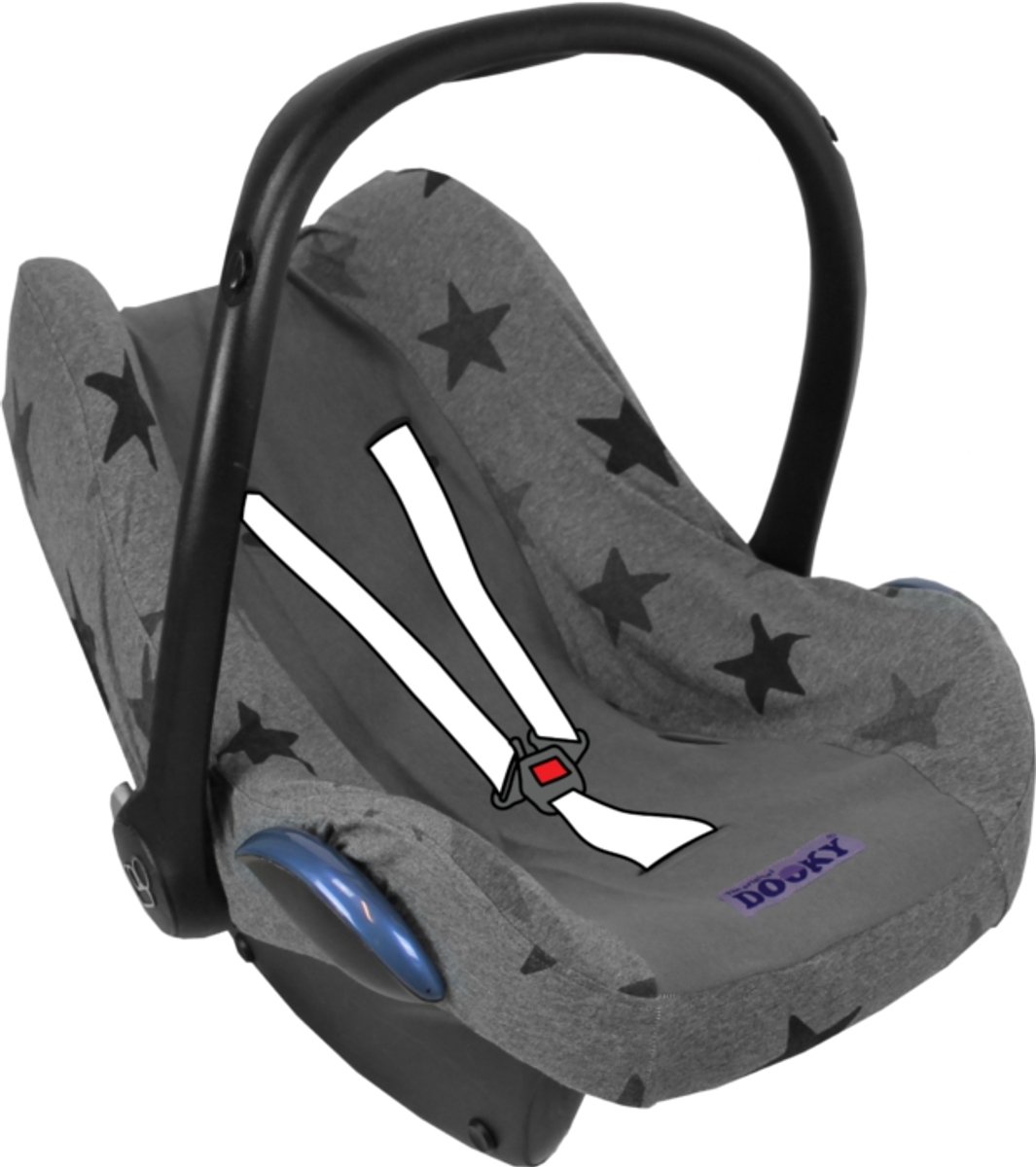 Dooky Seat Cover 0+ Autostoel hoes Grey Star - Universele Autostoelhoes Maxi Cosi CabrioFix, Maxi Cosi hoes Pebble, Maxicosi hoes, Cybex en meer - Autostoelhoes Baby Universeel – foto 7