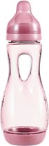 Bol.com Difrax Handgree Babyfles 240 ml Natural - Roze - 1 Stuk Baby fles met Anti-Colic S-Vorm zorgt voor constante stroom aanbieding