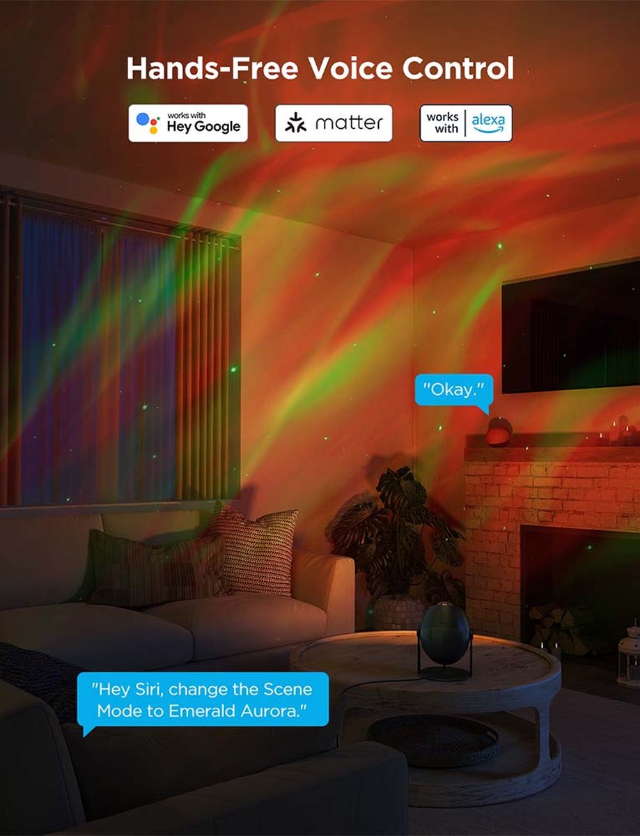 Govee sterrenprojector Matter RGBW - aurora projector – foto 7