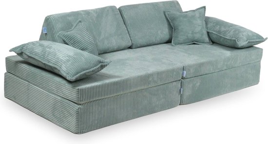 Montessori Speelbank Luxe Corduroy Licht Mint van HappiKids. — afbeelding 5