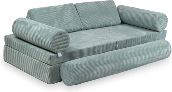 Montessori Speelbank Luxe Corduroy Licht Mint van HappiKids. — afbeelding 3