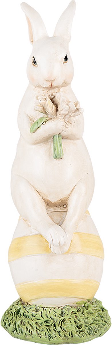 Clayre & Eef Decoratie Beeld Konijn 19 cm Wit Kunststof