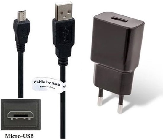 Chargeur OneOne 2,0 A + câble Micro USB robuste de 1,8 m. Adaptateur chargeur. Convient également aux appareils (légèrement) plus anciens avec une connexion Micro USB de Harman Kardon, HTC, Huawei, JVC, Jabra, Bose.