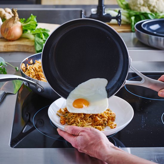 GreenPan Geneva Koekenpan - RVS - Ø18 cm - Keramische anti-aanbaklaag - Inductie - Zilver