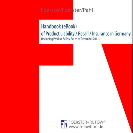 Handbook of Product Liability / Recall / Insurance in German ... - cover