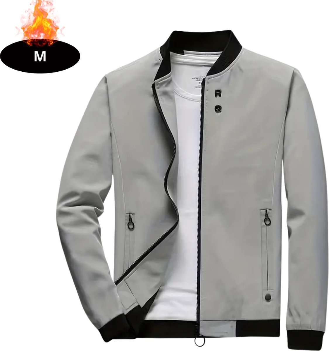 Nivard Windjas Heren Parka Lente & Herfst Jas Volwassen Windjack Windbreaker Outdoor Grijs