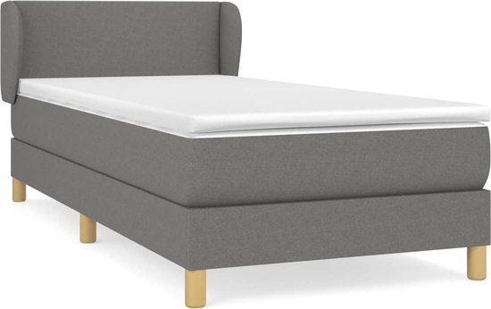 vidaXL Bedframe met hoofdeinde fluweel donkergrijs 80x200 cm, bed, ledikant, tweepersoonsbed, slaapmeubel, bedbodem, bedden, slaapmeubels