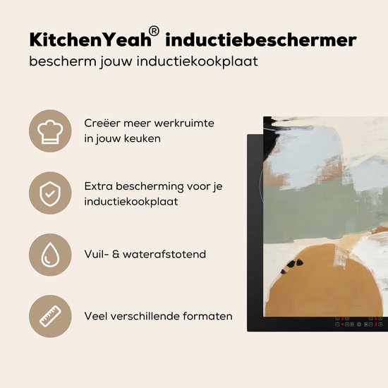 KitchenYeah® Protection plaque induction 74x48 cm - Peinture - Abstrait - Couleurs - Protege plaque de cuisson - Couvre plaque induction - Protecteur d'induction - Cuisine