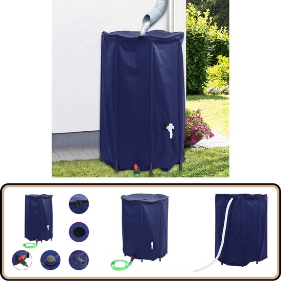 FIVMEN Regenton, 750 liter, regenwaterton, regenvat, opvouwbaar