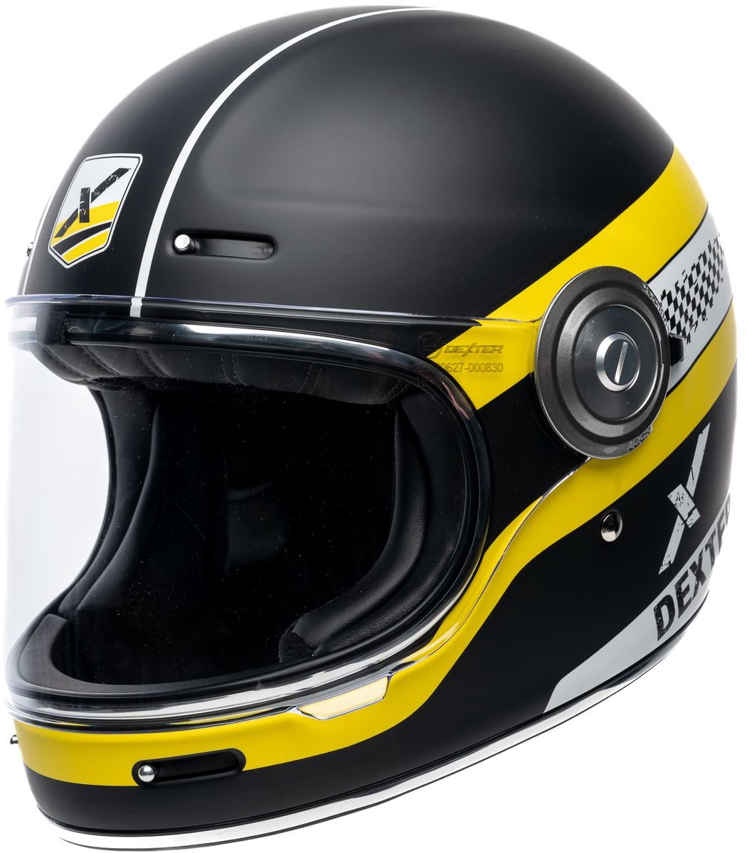 Motor Integraal Helm TANNEN TINO Zwart/Geel S van MOTOBLOUZ