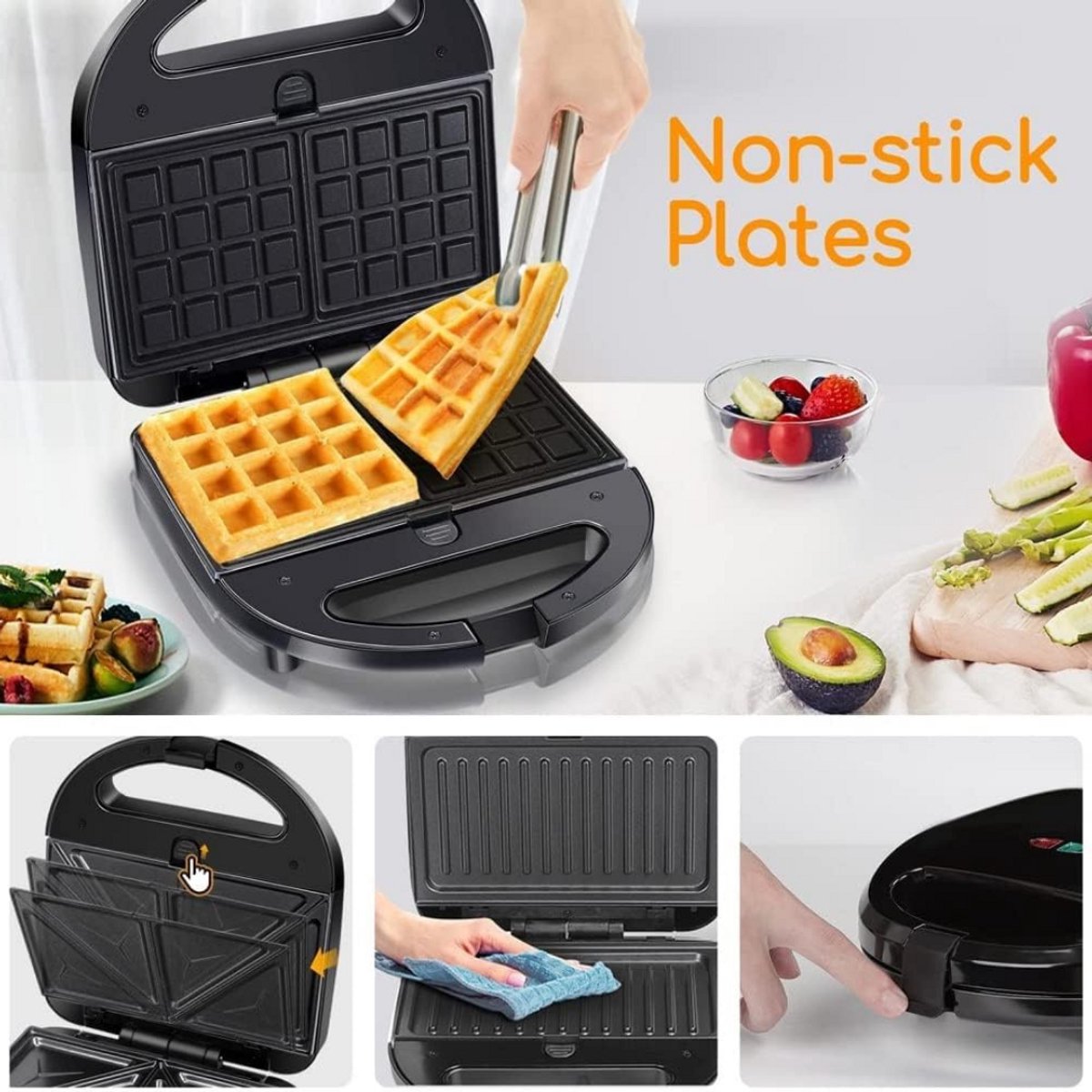 Contactgrill met uitneembare platen - Tosti ijzer thumbnail 3