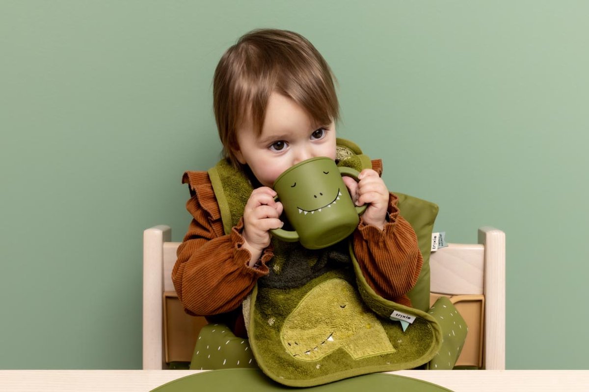 Goedkoopste Trixie Tuitbeker - Mr. Dino - Drinkbeker voor Baby - Antilek Beker - Voor baby's vanaf 4 maanden - van Siliconen - Geschikt voor de Vaatwasser
