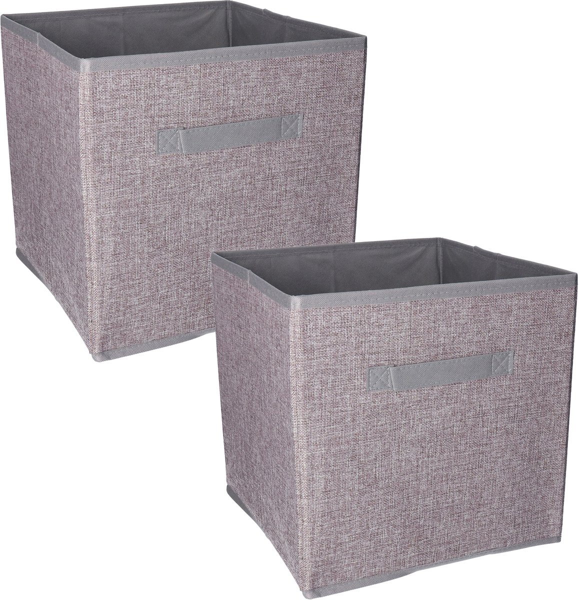 Storage solutions Kast opberg/opruim mand - Set van 2x stuks - grijs - 30 x 30 x 30 cm