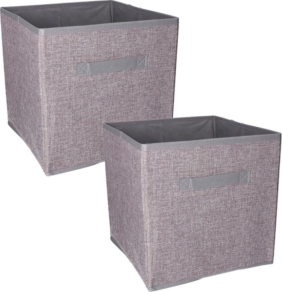 Set de 2x paniers de rangement / débarras gris anthracite 30 x 30 x 30 cm