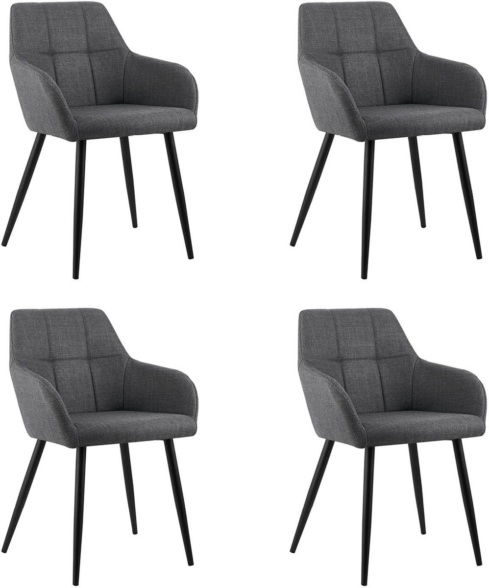 Kick Collection Set van 4 Kick eetkamerstoel Nova - zwart