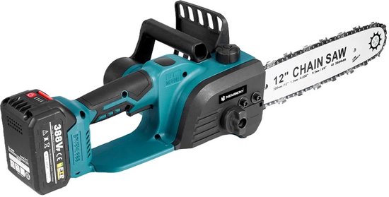 12 inch accu-kettingzaag, 2 x 4000 mAh elektrische kettingzaag met led