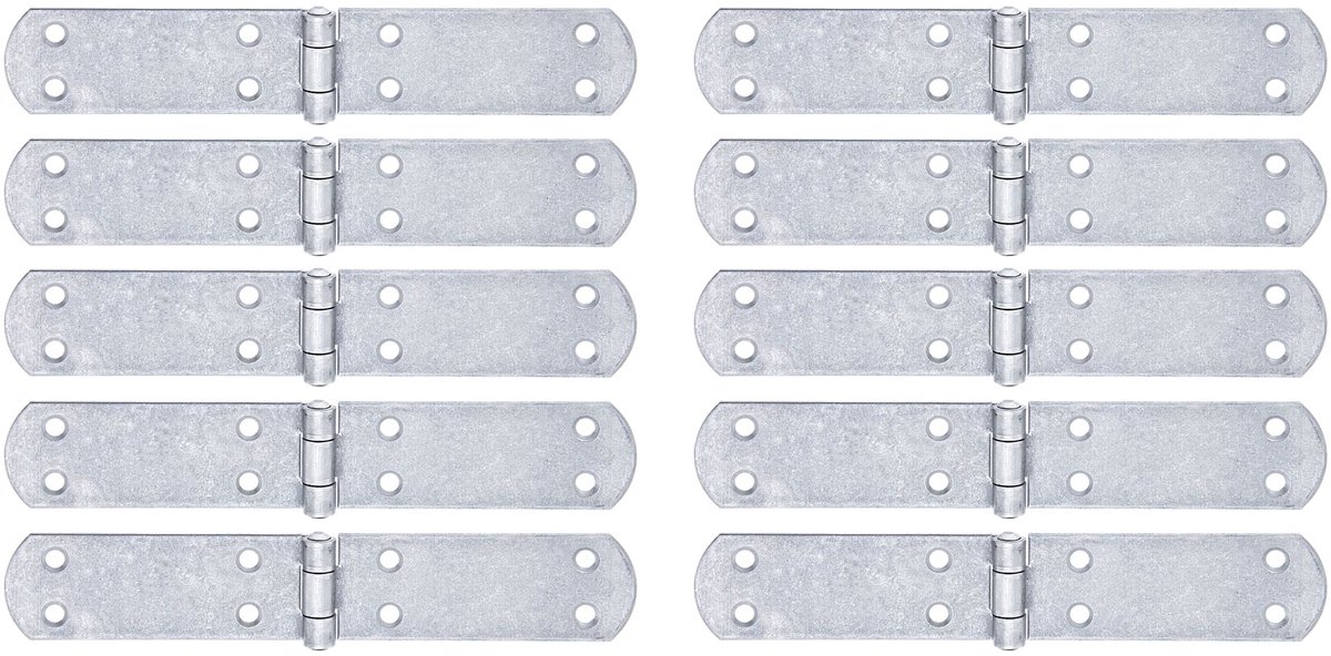 Alberts 869038 kistscharnier | met vastgeklonken stift | rvs | 200 x 35 mm | Set van 10