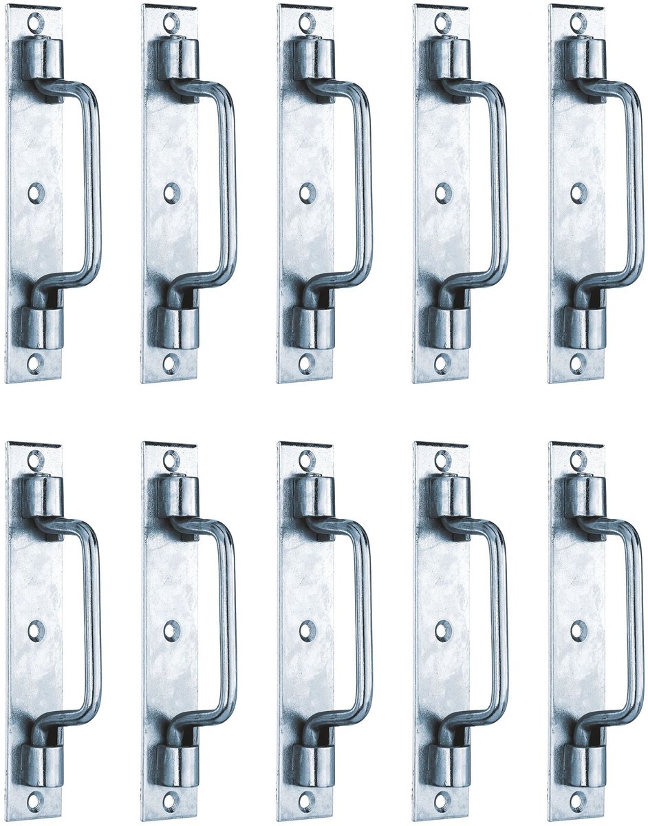 Alberts 864583 poortgreep | type St. Etienne | elektrolytisch blauw verzinkt | 160 x 30 mm | Set van 10